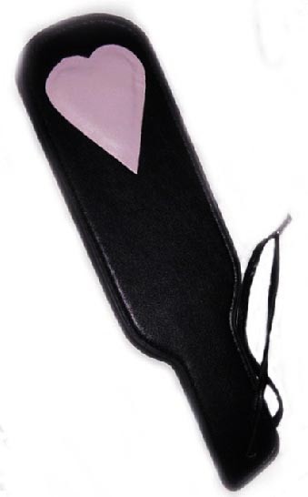 Tapette en cuir coeur rose