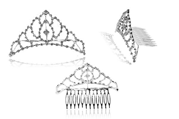 Diadème Peigne Cristaux Mariée Princess