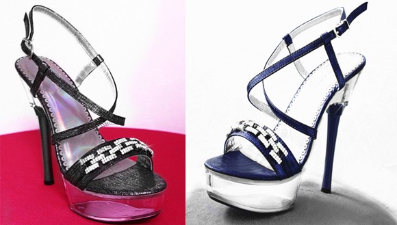 Mule Sandale Transparente (Bleu, Gris)