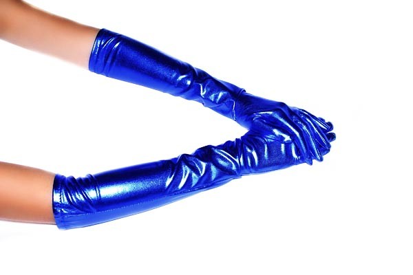 Gants Bleu Brillant Style Latex
