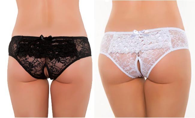Culotte Dentelle FrouFrou Ouvert (Noir, Blanc)
