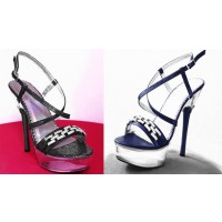 Mule Sandale Transparente (Bleu, Gris)