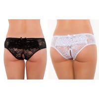 Culotte Dentelle FrouFrou Ouvert (Noir, Blanc)