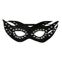 Masque Loup en Cuir Rivet Flamme Noir