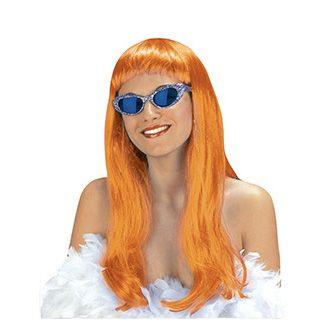 Widmann Perruque Fashion Longue (Rose, Bleu, Vert, Violet, Blanc, Orange) NEUF - Picture 10 of 13
