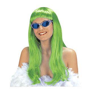 Widmann Perruque Fashion Longue (Rose, Bleu, Vert, Violet, Blanc, Orange) NEUF - Picture 12 of 13