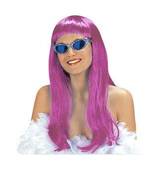 Widmann Perruque Fashion Longue (Rose, Bleu, Vert, Violet, Blanc, Orange) NEUF - Picture 13 of 13