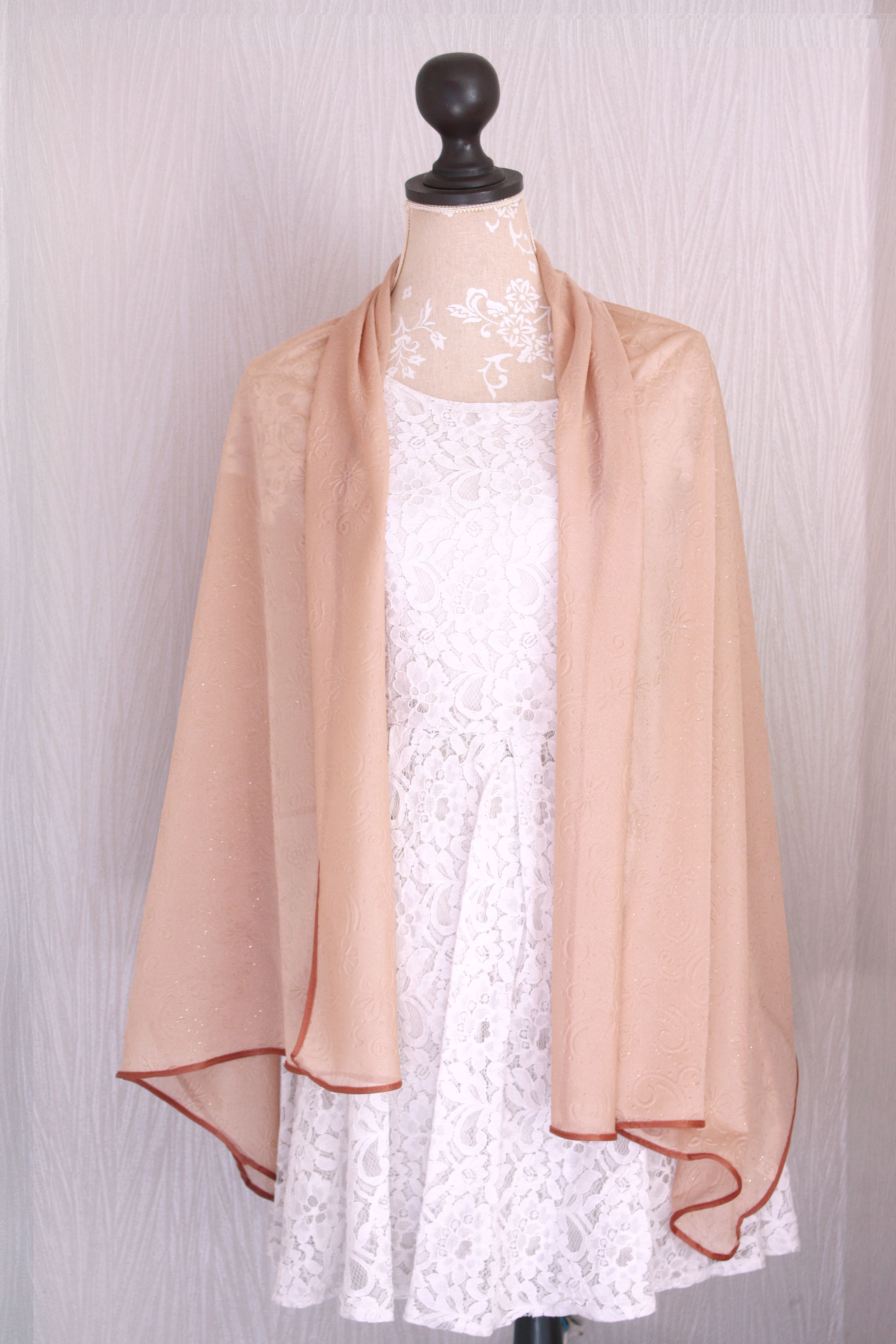 Etole Mariage Voile Fleur Et Arabesque Paillete Caramel Neuf T Ebay