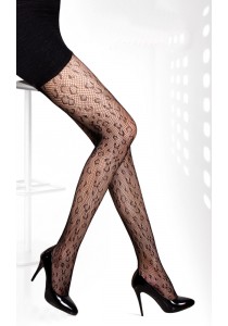 Collant Resille Motif Leopard Noir