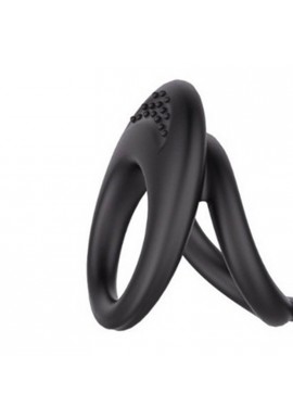 Anneau Penis Retardateur Double Silicone Noir