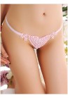 String Coeur Broderie Perles Rose