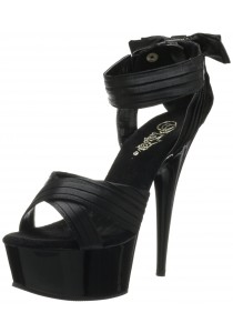 Sandales Plateformes Pleaser DELIGHT-668 Noir Satin