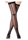 Bas Voile Noir à couture Noir Motif Croix