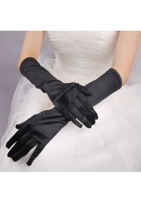 Gants Longs en Satin (Blanc, Rouge, Noir, Rose, Bleu, Or, Violet, Gris, Bleu)