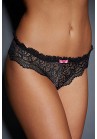 Culotte_ Dentelle_ Noire _Noeud _Rose