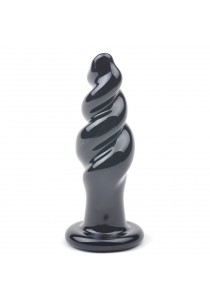 Gode Anal Plug Picket Verre Tournant Noir