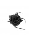 Broche Pince Elastique Mariage Fleur Tissu Scintillants Noir