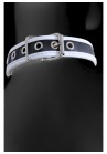 Collier Soumise Aspect Cuir Bi color - Noir Blanc
