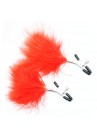 Pinces Tétons Plumes Rouge FEATHERED CLAMPS 