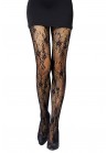 Collant Résille Noir Sexy Floral Automne