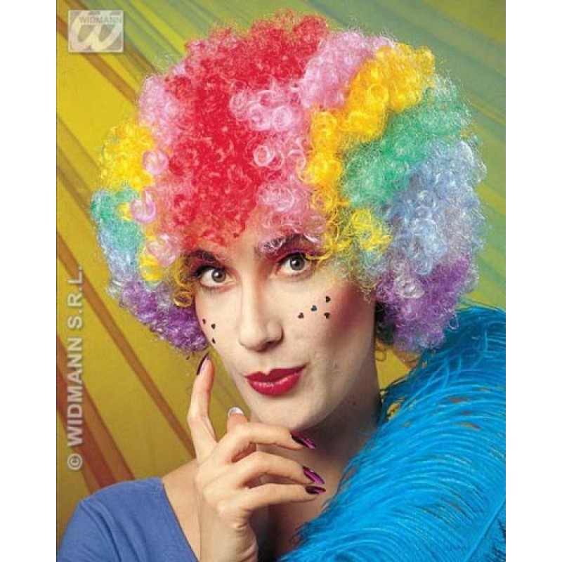 Perruque pop clown multicolore