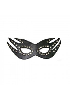 Masque Loup en Cuir Rivet Flamme Noir 