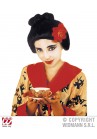 Widmann Perruque Geisha Japonaise Noir Fleur Lys
