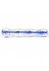 Gode Verre Bleu Double Wavy Ondulé