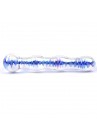 Gode Verre Bleu Double Wavy Ondulé