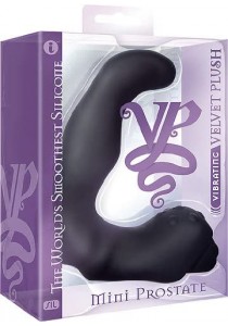 Velvet Plush Plug Anal Vibrant Mini Prostate en Silicone Noir