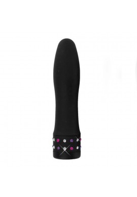 Vibromasseur Classic Diamond Noir Strass 16 Cm