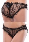 Culotte Total Dentelle Noeud Noir