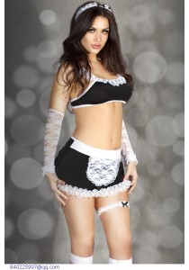 Tenue Soubrette Flirtatious Maid Outfi 6pcs