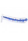 Gode en Verre Fusée Glass Penis Bleu Wavy