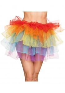 Jupon Multicolore Tulle 6 rangées Arc en Ciel