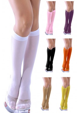 Chaussettes mi bas Ecoliere (Noir, Blanc, Rose, Jaune, Orange, Violet ,Beige