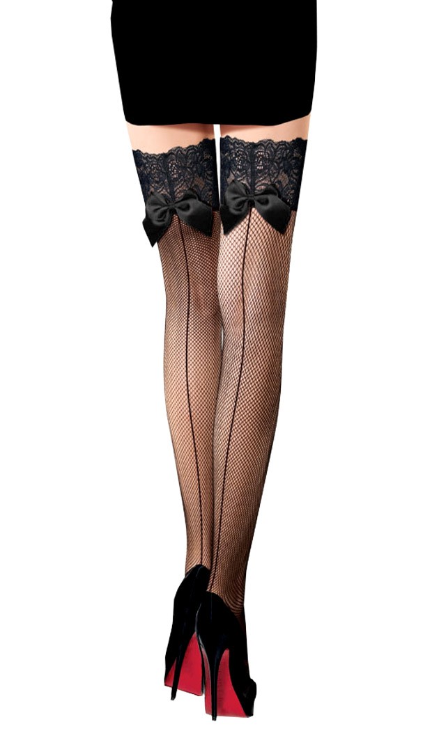 Collants Femme Leg Avenue Dentelle Florale - Sans Coutures - Taille XL-XXL - Noir