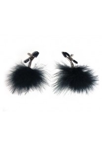 Pinces Tétons Plumes FEATHERED CLAMPS (Noir, Rouge)