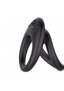 Anneau Penis Retardateur Double Silicone Noir