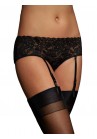 String Porte Jarretelle Dentelle Filet Noir