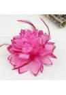 Pince Broche Elastique Mariage Fleur Tulle et Dentelle Scintillants Rose Fushia