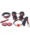 Kit 6pcs Bondage SM Collier Masque Baillon Fouet Menotte