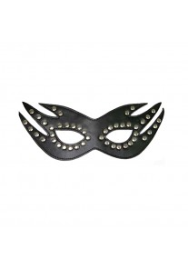 Masque Loup en Cuir Rivet Flamme Noir 