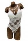 Body Provocant Transparent Dentelle Blanc