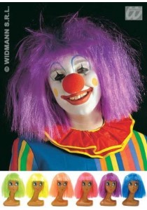 Widmann Perruque Carnaval Flashy Clown (Orange, Jaune, Violet, Rose, Bleu, Vert)