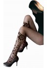 Collant Resille Noir Tatouage Motif Fleur