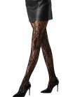 Collant Résille Noir Motif Floral Pois 