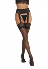 Collant Bas Voile Porte Jarretelle Noir Suspendue Dentelle