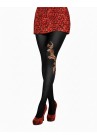 Collant Noir Voile Opaque Jacquard Liseron