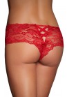 Culotte Bandeau Dentelle Croisillon Rouge